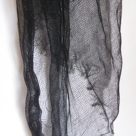 19 YARDS LOT OF 16 HALLOWEEN DECORATIVE BLACK CREEPY CLOTH SHEER FABRIC YARDAGE - Picture 4 of 5